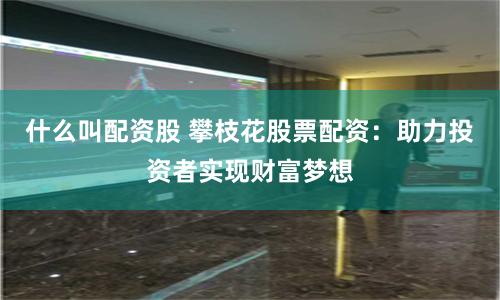 什么叫配资股 攀枝花股票配资：助力投资者实现财富梦想